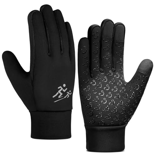 Kids Winter Running Glove Cold Weather Touchscreen Warm Gloves for Hiking Biking Glove for Childrens 4-12 Year Old