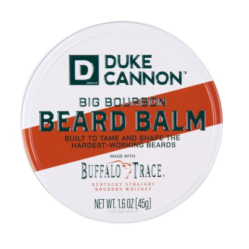Duke Cannon Supply Co. Big Bourbon Beard Balm – Woodsy Oak Barrel Scent, 1.6 oz.