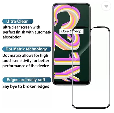 Image of Screen Protector for Realme C21Y (Black) Tempered Glass Edge-to-Edge 6D Screen Guard With Installation Kit