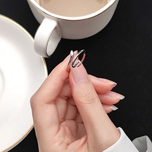 Belons Damen Ring 925 Sterling Silber Schlange Ring Offen Verstellbare Ringe für Mädchen Kinder
