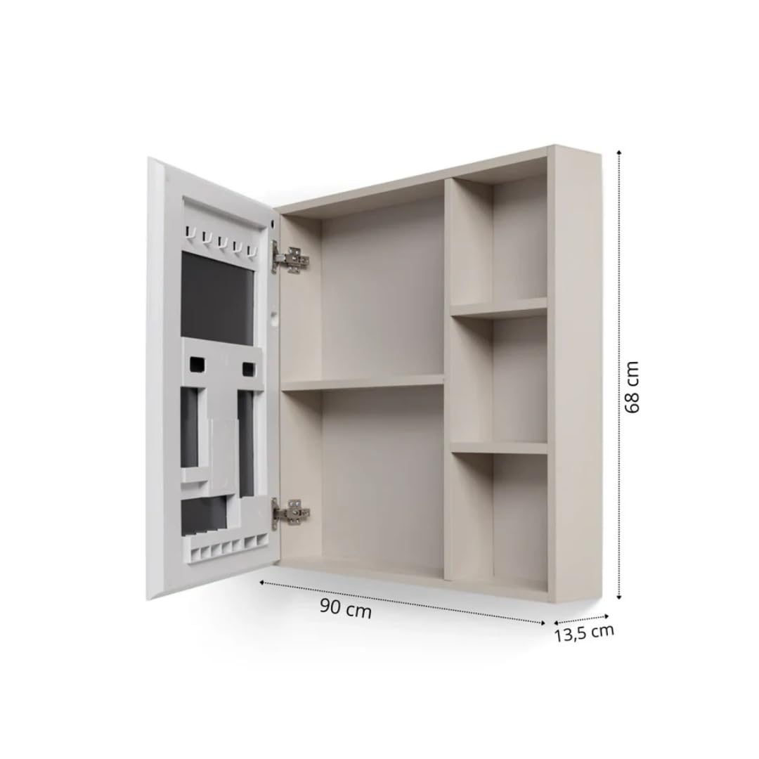 FUTURE HOME Mobile Bagno Sospeso 100 cm in ALLUMINIO – Non si gonfia con l’umidità – Lavabo in Ceramica + Specchio Contenitore – Design Moderno Salvaspazio