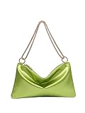 Verdusa Women's Satin Evening Handbag Shoulder Bag Purse Light Green one-size
