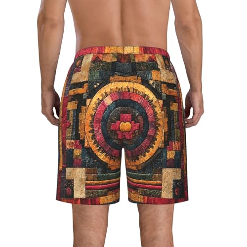 Men's Swim Trunks Beach Board Shorts Swimming Quick Dry - Southwest Native American Aztec Navajo3