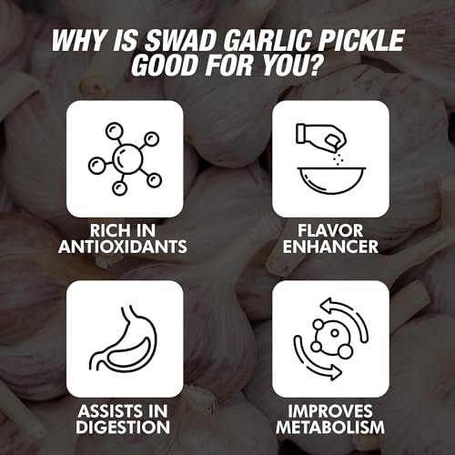 SWAD Garlic Pickle 400g | Traditional Lahsun Achar | Spicy & Tangy Indian Pickle for Meals & Snacks