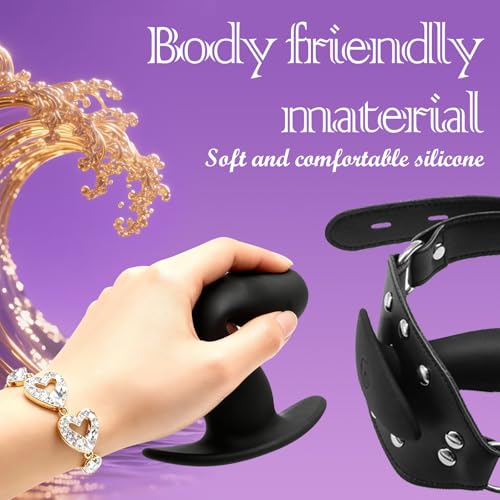 Image of Inflatable Dildo Gag Silicone Mouth Gag Bondage Gear Restraints Adjustable Strap on with Lock Open Mouth Plug Ball Bag Bondage Gags Mouth Sex Toys Adult BDSM Sex Toys for Fetish Couples Women Men