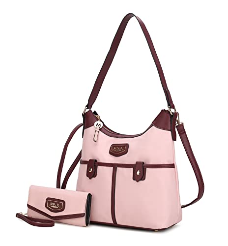Image of MKF Collection Shoulder Bag for Women, Nylon Handbag Purse, Top-Handle Hobo Bag And Wallet