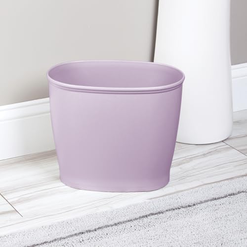 Image of iDesign Slim Plastic Bathroom Trash Can, Purple | Small Garbage Bin, For Bedroom, Office, Desk, Dorm