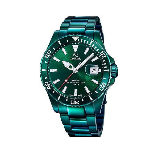 JAGUAR Reloj Hombre Analógico de Acero Inoxidable 316l Verde -