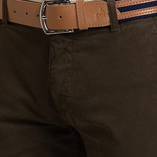 Image of Parx Men's Cotton Blend Rfd Pattern Low Rise Tapered Fit Flat Front Casual Trouser