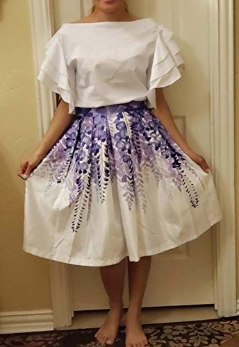 Alistyle Donna a Vita Alta Pieghe A-Line Floreale