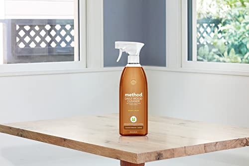 Image of Method Daily Wood Cleaner, Almond, Cleans Shelves, Tables and Other Wooden Surfaces While Removing Dust & Grime, 28 oz Spray Bottles, (Pack of 3)