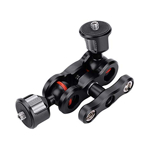 Camera Magic Arm Mount, 180 Degree Rotatable Dual Ball Head DSLR Camera Supports for LCD Monitor, Black - Image 3