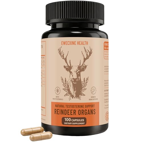 Ewecxine Reindeer Organ Supplement for Men 100 Capsules Arctic Herb & Reindeer Organ Blend with Rhodiola & Nettle Daily Support for Energy Stamina Vitality & Overall Wellness
