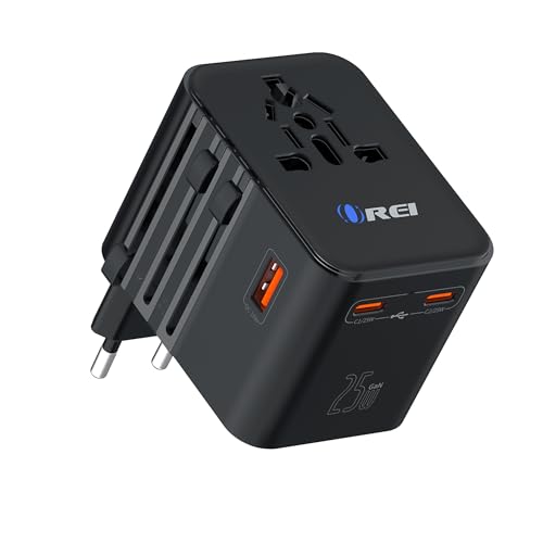 OREI 25Watt Universal Charger Adapter | 2X USBC 1XUSB A – 4-in-1 International Travel Adapter | 10 Years Warranty | Universal Travel Adapter Compatible 150+ Countries | Type C, A, G, I Compatible OREI 25Watt Universal Charger Adapter | 2X USBC 1XUSB A – 4-in-1 International Travel Adapter | 10 Years Warranty | Universal Travel Adapter Compatible 150+ Countries | Type C, A, G, I Compatible