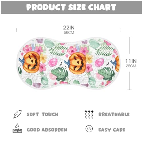 Pumpkins Flowers Fun White Burp Cloths for Babies Burp Rag Cotton Spit Up Rag for Infant Newborn Baby4