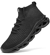 VNANV Men's High Top Socks Walking Shoes - Lightweight, Breathable, and Comfortable Knit Athletic...