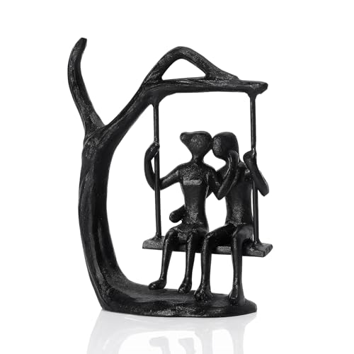 ysnn Anniversary Wedding Gifts for Couple/Her,Romantic Handcrafted Swing Couple Figurine, Cast Iron...