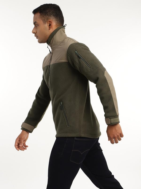 Image of MOUNTMILLER Men's Ripstop Dual Superbond HLKN Fleece Tactical Jacket | Water Repellant | Multi-Pocket | Abrasion-Resistant | Ideal for Outdoor, Hiking & Trekking