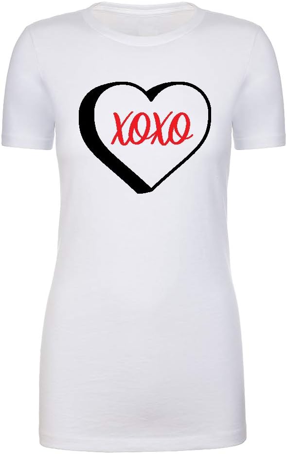 Woman's Valentine's Day T-Shirts, Woman's Crew Neck Shirts, Valentines Shirts - XOXO