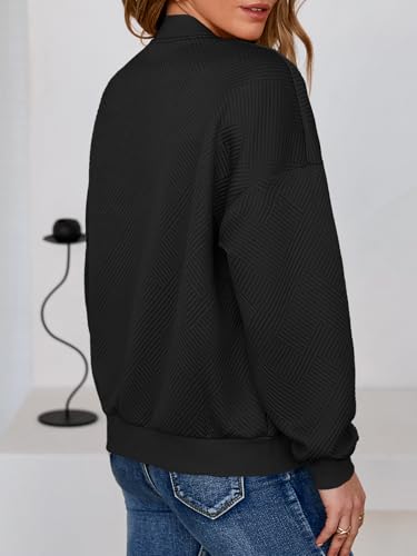 Tankaneo Womens Bomber Jacket Zip Up Casual Jackets Lightweight Trendy Outerwear Coat with Pockets3