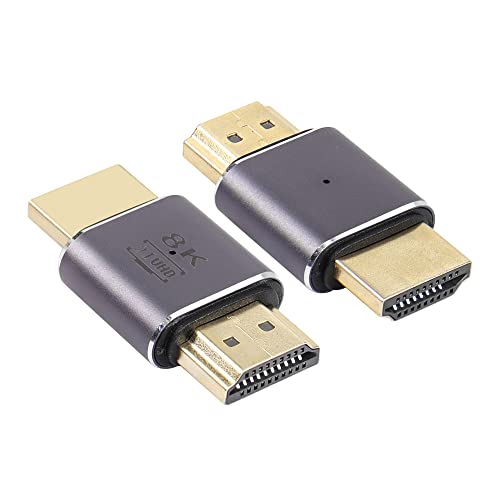 RIIEYOCA 8K&60Hz Adattatore HDMI maschio-maschio Connettore HDMI 2.1UHD Estensore 3D Supporto 8K@60Hz / 4K@120Hz, confezione da 2 pezzi