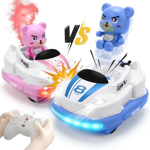 NIWOTA Kids Remote Control Cars - Battle RC Bumper Cars Set of 2, Ejecting Effect Remote Controlled...