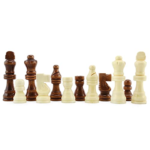 Attatoy Complete Wooden Chess Pieces (32 Pieces), Wooden Replacement Chess Figures With Kings, Queens, Castles, Knights & Pawns #TOP21