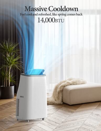 Image of PrecisionAuto Portable Air Conditioner 14000 BTU, 3-in-1 AC Unit with Fan & Dehumidifier - Quiet Cooling for Rooms up to 750 Sq. Ft - LED Display, Remote, 24H Timer, Energy Efficient, Window Kit.