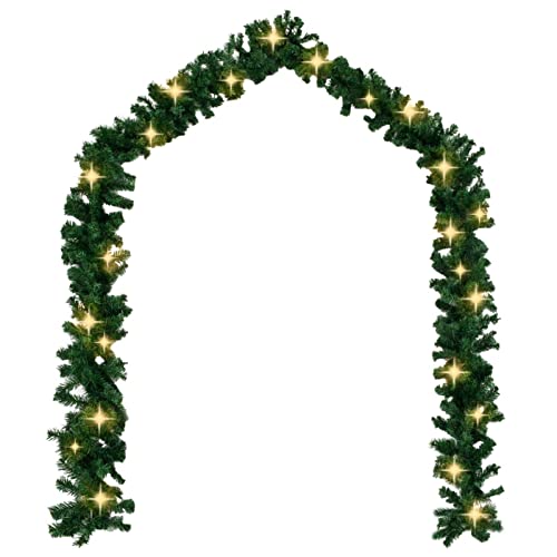 Weihnachtsgirlande 1,8m Mit 30 LEDs - Beleuchtete Tannengirlande Mit Zapfen & Beeren