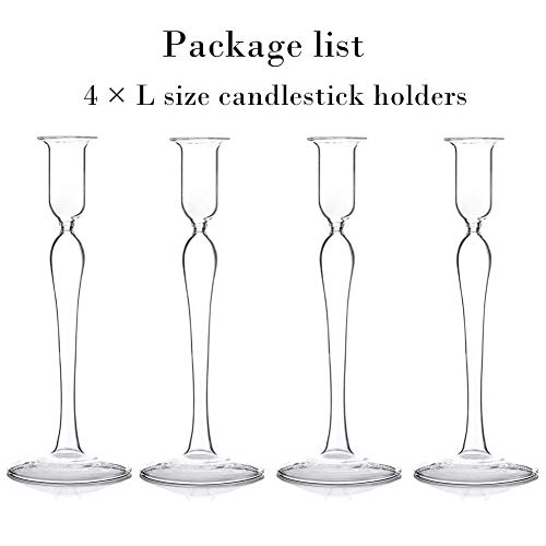 Sziqiqi 4er-Set (1 Satz) Kerzenständer aus Glas, Kerzenhalter mit minimalistischem Stil, Kerzenständer für Wohnzimmer Esstisch, Hochzeit Party Tischdekoration Kerzenständer (Groß) - Image 8