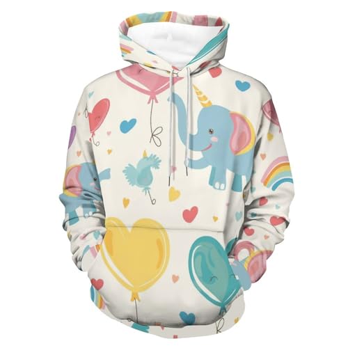 Sweat à capuche ballon éléphant pull unisexe noir taille S
