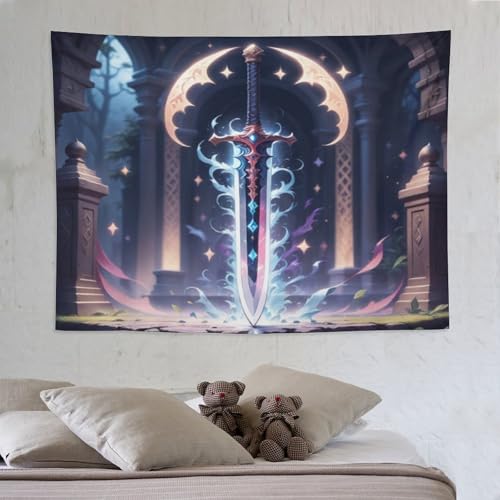 Épée tapisserie murale pour masquer un mur vide avec du tissu en polyester