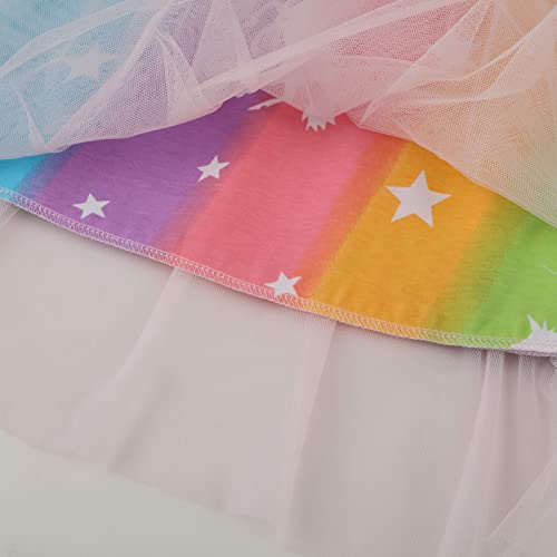 Girls Summer Dress Casual Unicorn Tutu Dress Toddler Girls Short Sleeve Tulle Party Sundress 3T #TOP5