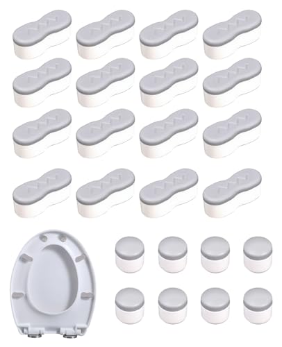Quuztao 24 Pcs Toilet Seat Bumpers for Use with Bidet, Universal Toilet Seat Bumpers with Strong...