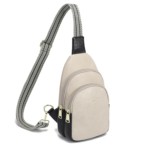 INICAT Crossbody Sling Bags Fanny Packs Leather Purses Chest Bag for Women