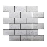 Miscasa 6 Sheets Peel and Stick Metal Backsplash Tiles, Self Adhesive Aluminum Subway Stick on Tiles...