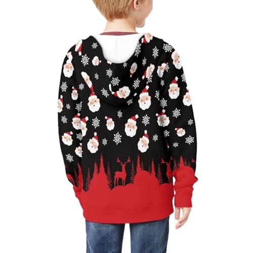 Boys Girls Long Sleeve Zipper Hoodies Sweatshirt Hoodie Sweatshirt with Pockets Pullover Tops Age 6-144