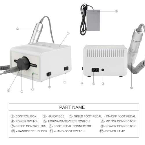 Taladro Eléctrico para Uñas NSKI 35000RPM Plateado miniatura 4