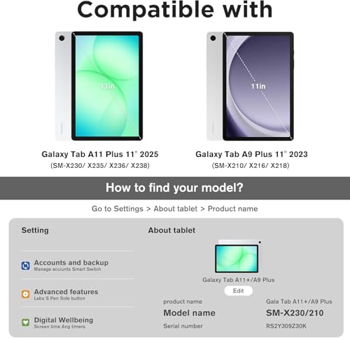 Image of Argus Tempered Glass for Samsung Galaxy Tab A9 Plus / A11 Plus 11 inch Screen Protector, 9H Surface Hardness, Anti-Scratch, Smudge Proof - Pack of 1