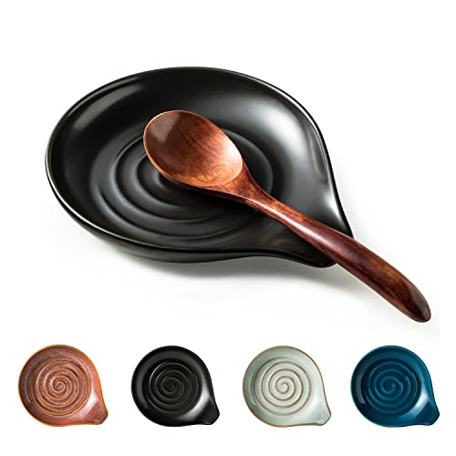 Cormomu Spoon Rest, Porcelain Drip Tray for Multiple Utensils, Cooking&Large Spoon Holder for Stove...