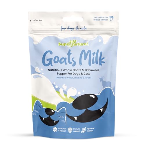 Supernature Goats Milk Powder for Dogs & Cats 250g | 100% Natural Digestive Supplement Low Lactose Perfect for Hydration High in Protein & Calcium Nutrient Rich Food Topper