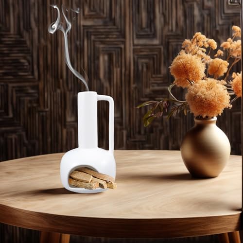 Brûleur parfum céramique blanc design unique chic pour maison - 7