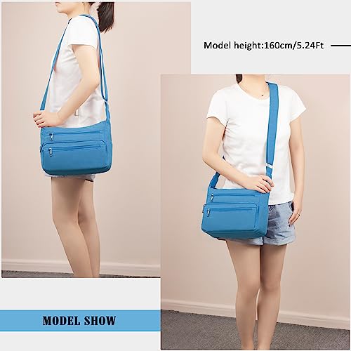 Image of VOLGANIK ROCK RFID Purses for Women Fabric Nylon Multi Pocket Crossbody Bag Ladies Travel Handbag