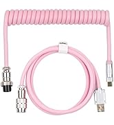 EPOMAKER Puff Aviator Coiled USB Cable, Type C Detachable Mechanical Gaming Keyboard Cable for Ma...
