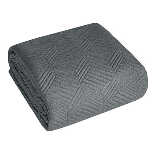 Jeté de lit graphite motif Boni 200x220 cm en couverture multi-usages - 3