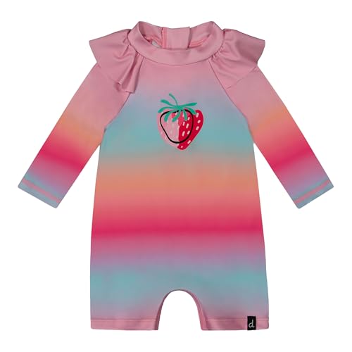 Deux par Deux Baby Girl Swim UPF50+ One-Piece Rashguard Bathing Suits, Toddler Swimwear & Summer Clothes