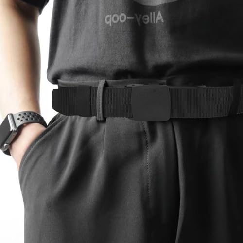 3PCS Men's Nylon Tactical Belt, Black, 47in (44in Waist)4