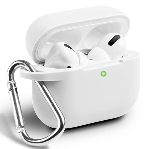 Coque silicone Airpods Pro antichoc IceSword blanche avec LED visible et porte-clés robuste