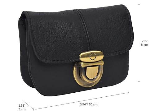 Gusti Bauchtasche Leder Damen Herren – Gürteltasche Schwarz für Reisen, Festival, Alltag – Vintage Hüfttasche mit Portemonnaie-Fach und zeitlosem Design