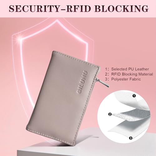 Small Womens Wallet RFID Blocking Credit Card Holder with ID Window Leather Slim Card Wallets3
